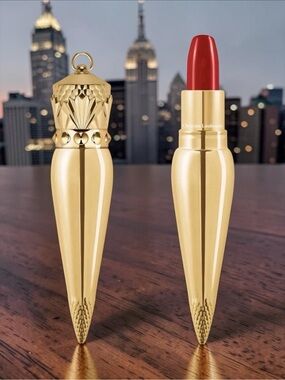 NIB Christian Louboutin Rouge Louboutin Silky Satin Lipstick 001 Gold Case